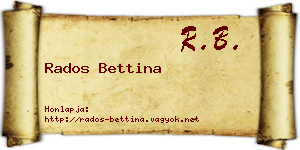 Rados Bettina névjegykártya